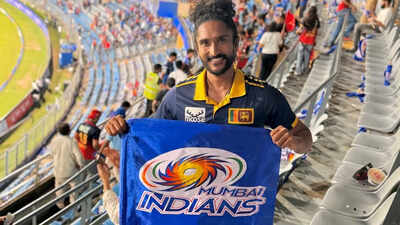 shehan malik at wankhede stadium with mumbai indians flagjpg