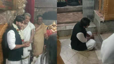 bollywood actor ranveer singh visited the chamundeshwari temple atop chamundi hills on tuesday morning to offer prayers