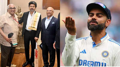 cm vijay receives special virat kohli gift