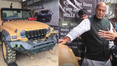 defence minister rajnath singh takes close look at thar roxx based atv details