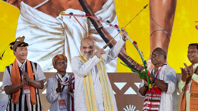 union home minister amit shah during the janjati sanskritik samagam marking the 150th birth anniversary celebrations of tribal icon birsa munda at red fort in new delhi photo credit pti0