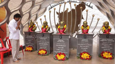 vijay pays respects to tvks ideological leaders at party headquarters in chennai