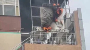 fire at a namma metro signboard at nagasandra metro station in bengaluru