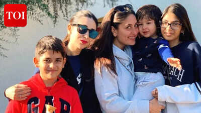 photos karisma kapoor and her kids samaira and kiaan raj join kareena kapoor khan and taimur all khan in london 1
