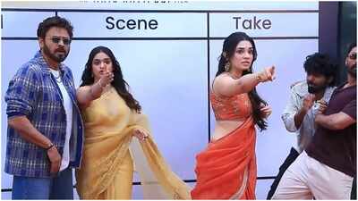 venkyanil5 launch promo kathi lanti idea venkatesh kalyan ram joins hilarious on screen gag before shoot img credit fb